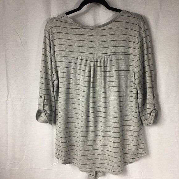Truself gray striped Medium short sleeved teeshirt - Picture 3 of 5